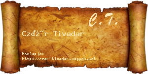 Czár Tivadar névjegykártya